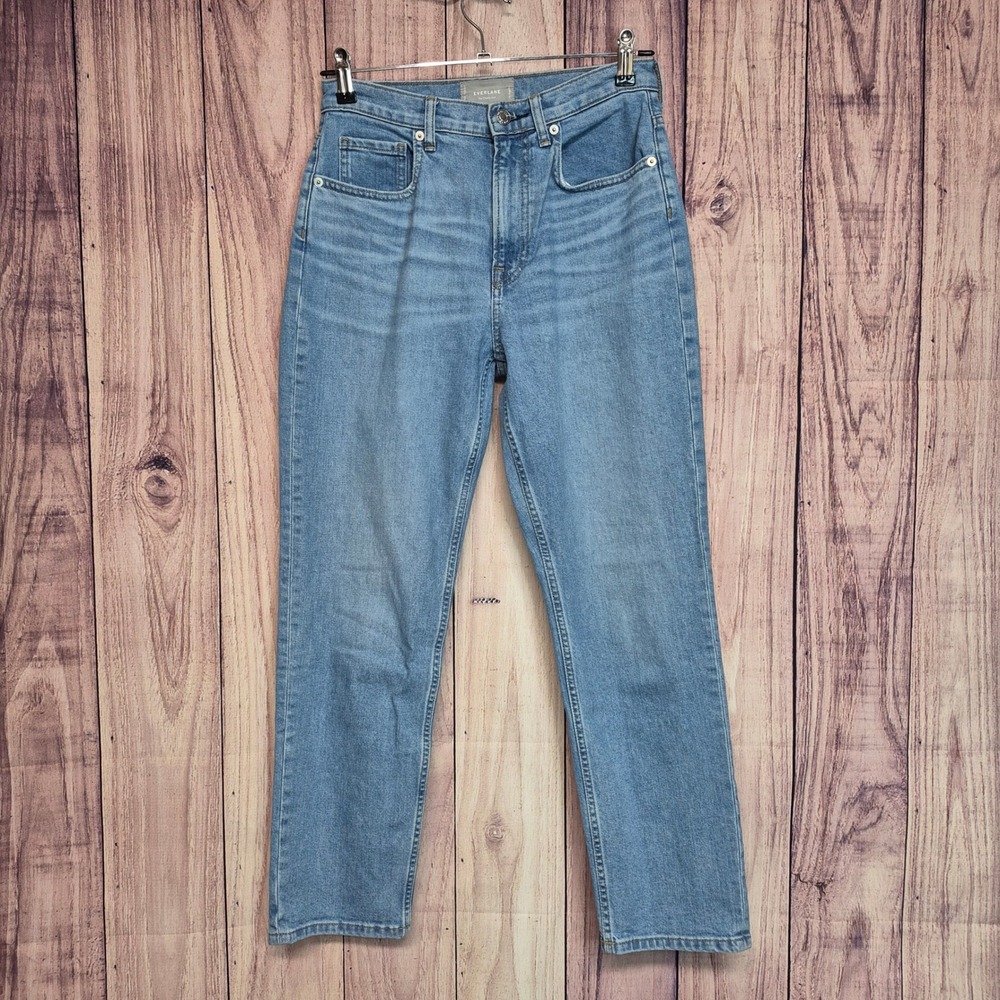 Everlane The Cheeky Jean Womens 28R High Rise Straight Leg Light Blue Denim